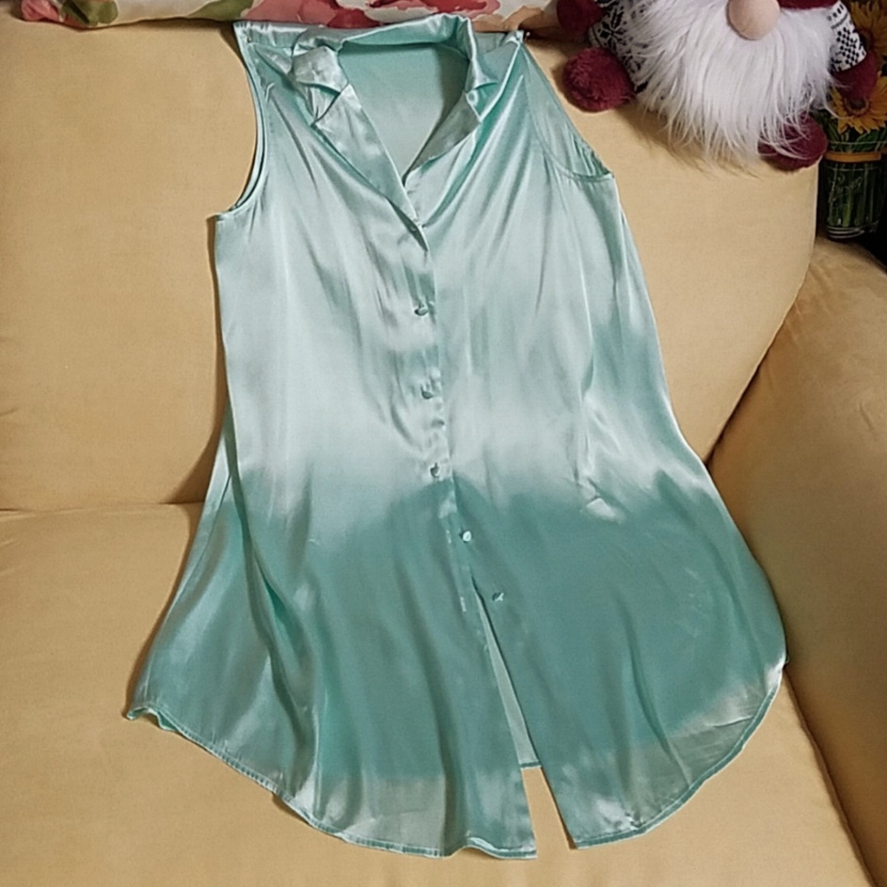 Aqua satin nightie